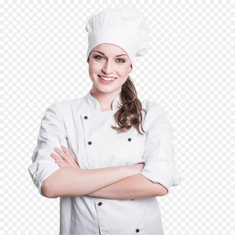 厨师女厨师人物大白帽