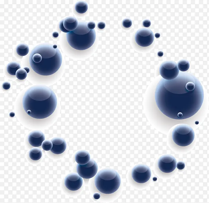 矢量蓝色圆球体抽象图案