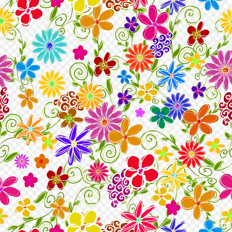 彩色鲜花背景图案