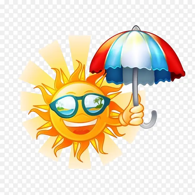 太阳眼镜和雨伞