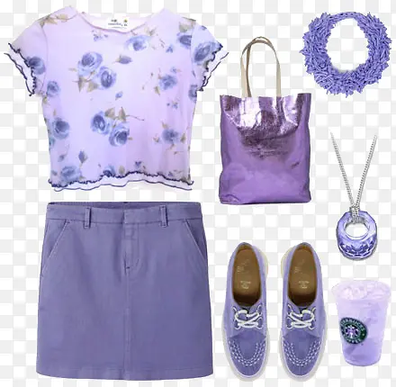 紫色裙子和包包
