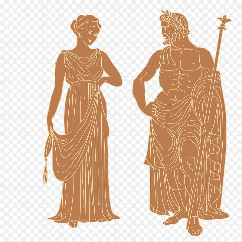 雕刻的古罗马夫妻