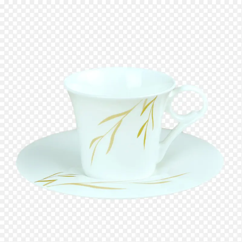 白色花纹咖啡杯碟