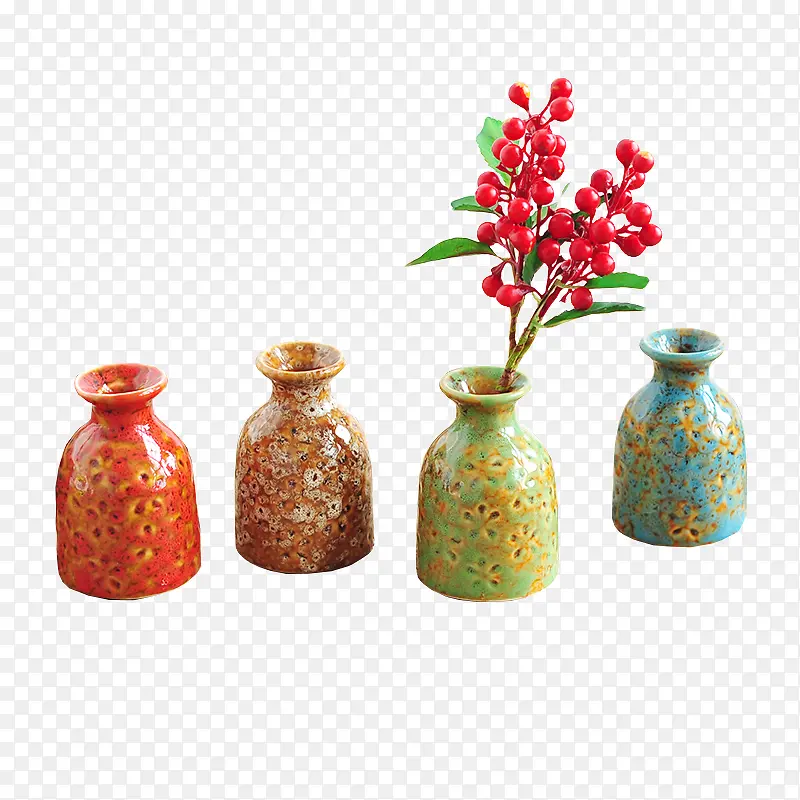 多彩小瓷瓶花瓶