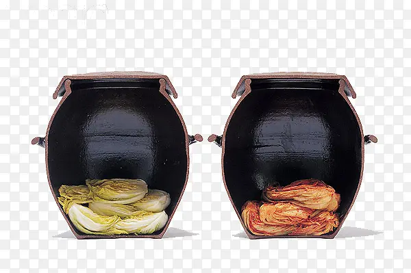 韩式剖面的泡菜罐子