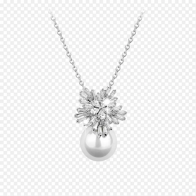 银饰品珍珠钻石项链