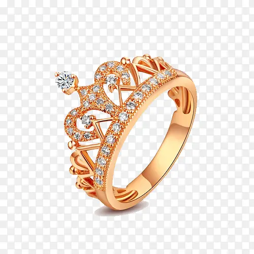 玫瑰金王冠女性戒指