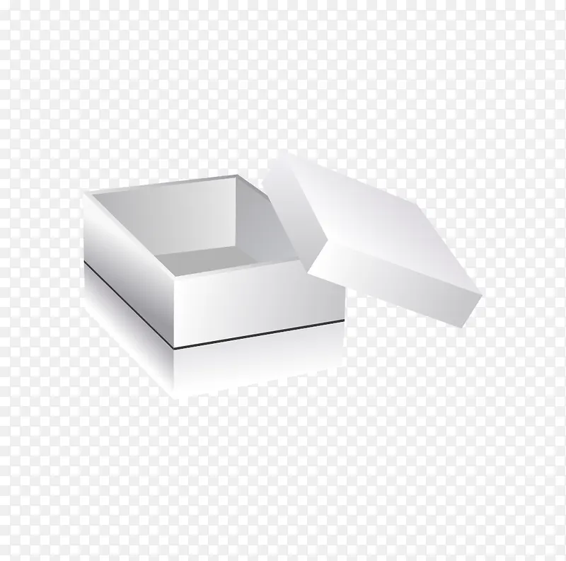 矢量盒子立体拟真白色打开的盒子
