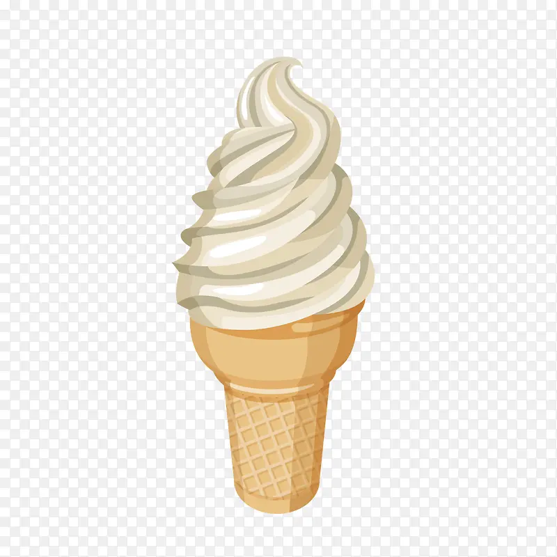 白色卡通冰淇淋矢量图