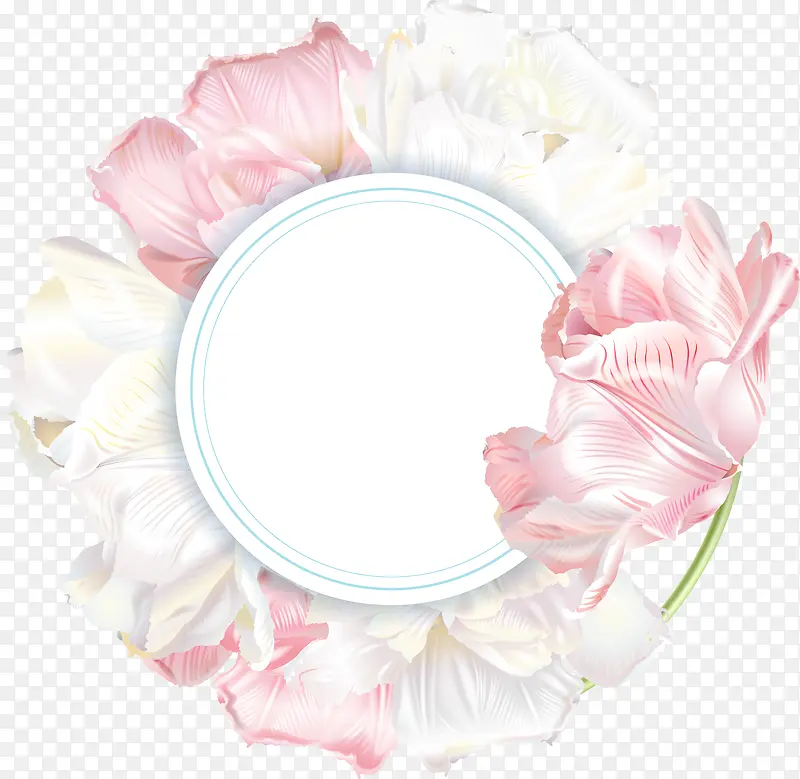 粉色清新花朵圆圈边框纹理