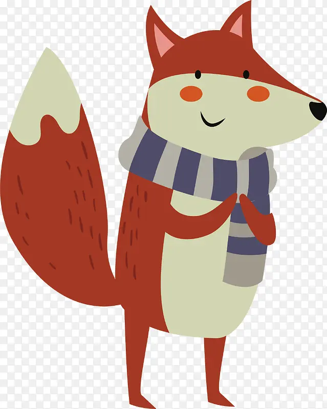 可爱冬季围巾狐狸
