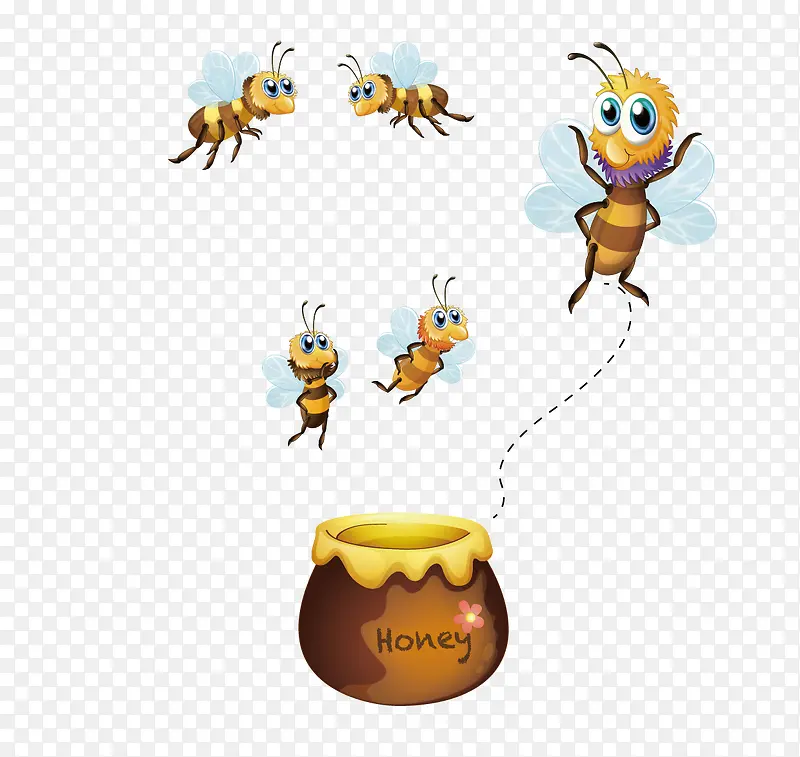 蜂蜜和蜜蜂矢量素材