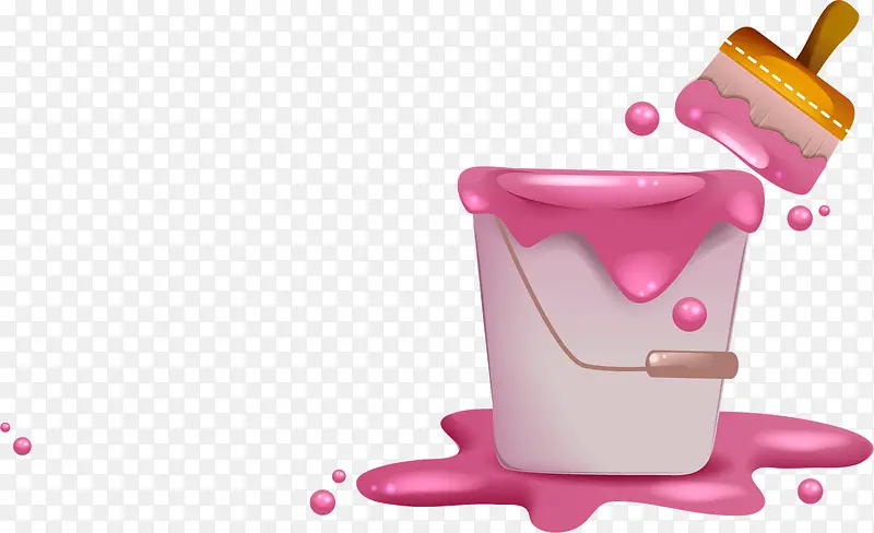 可爱糖果色粉色油漆桶