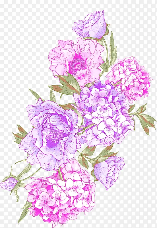 紫色唯美婚礼花朵水牌