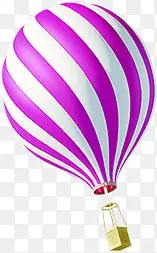 紫色白色交错条纹热气球