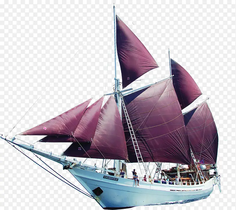 紫色帆船团队大船