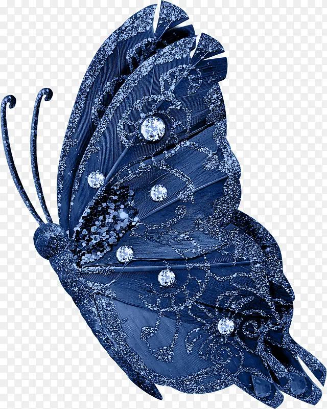 蓝色漂亮装饰蝴蝶