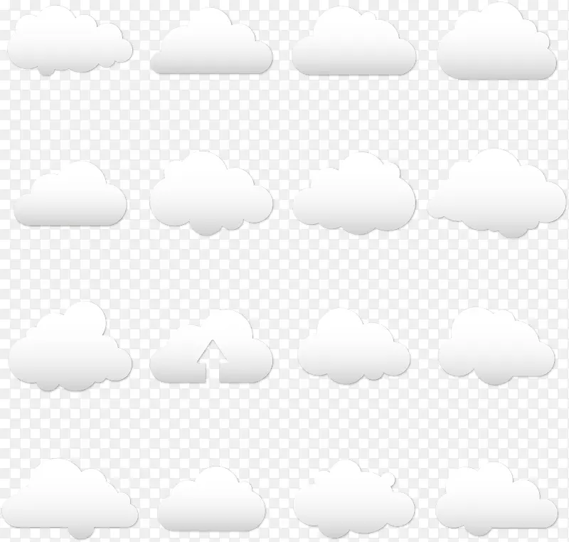 16款白色云朵设计矢量素材