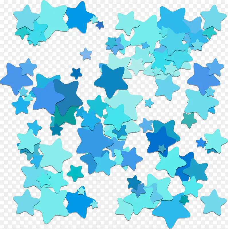 天蓝色五角星形