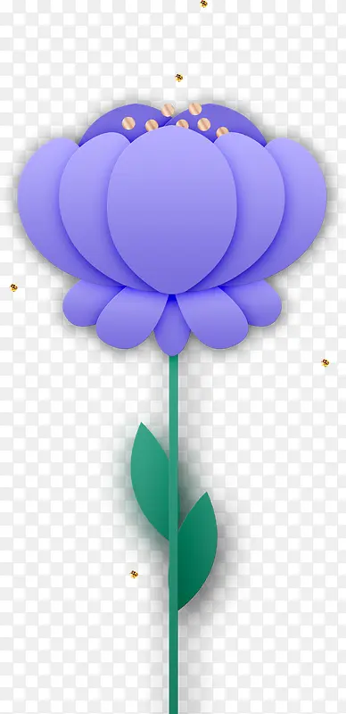 春节紫色剪纸花朵