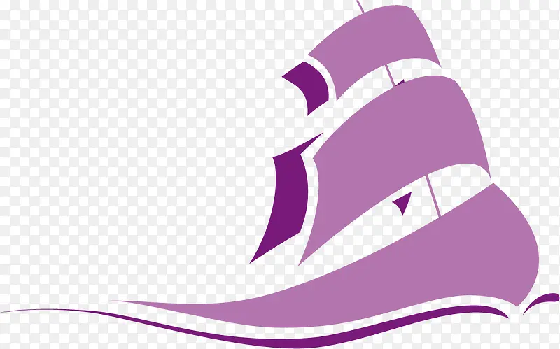 紫色船素材图