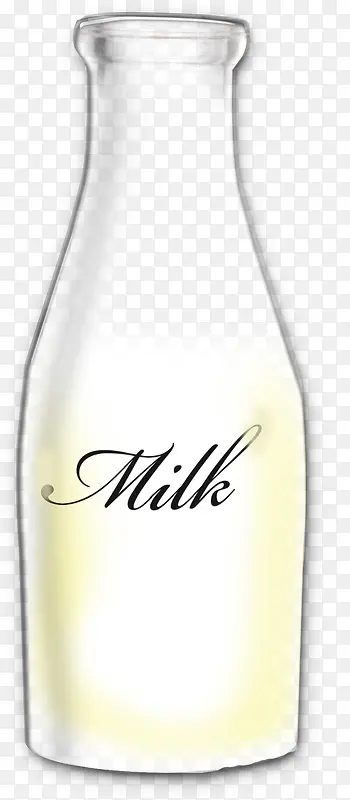 手绘牛奶瓶子素材免抠