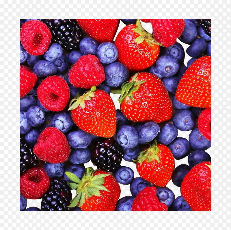 草莓蓝莓树莓水果图片素材