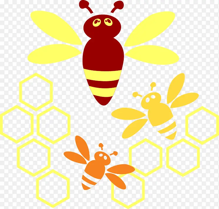 卡通蜂窝蜜蜂