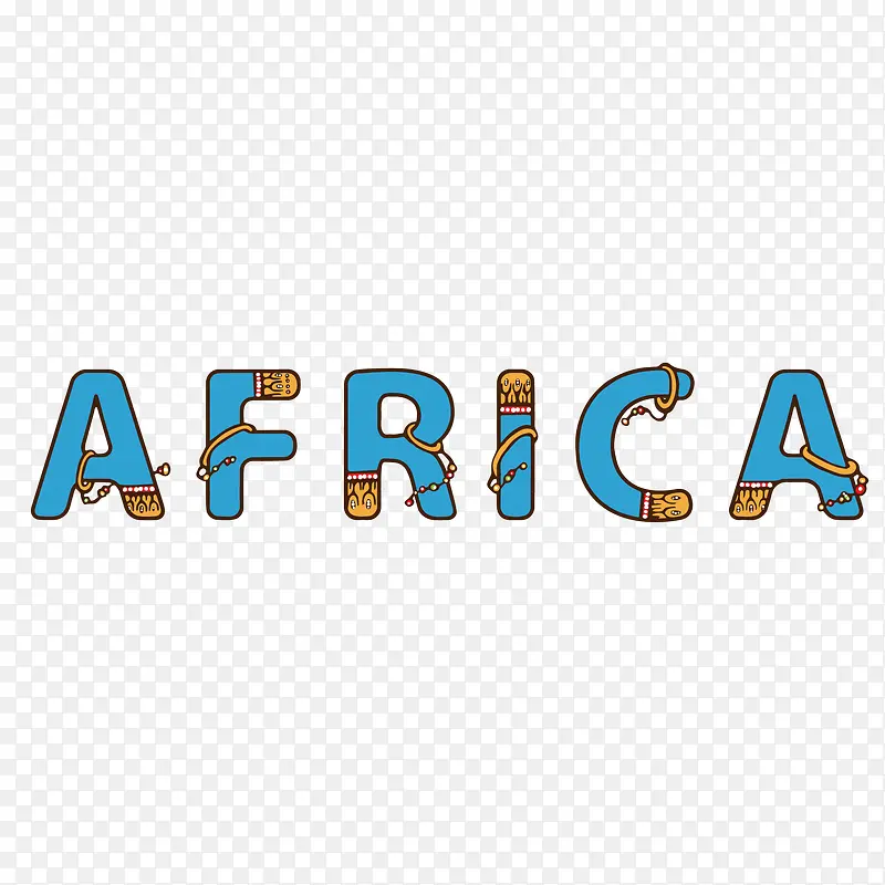 英文字母非洲单词矢量素材