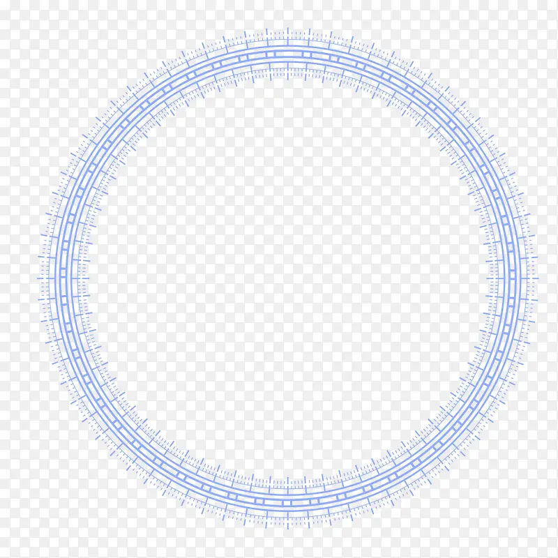 蓝色线条手绘圆环