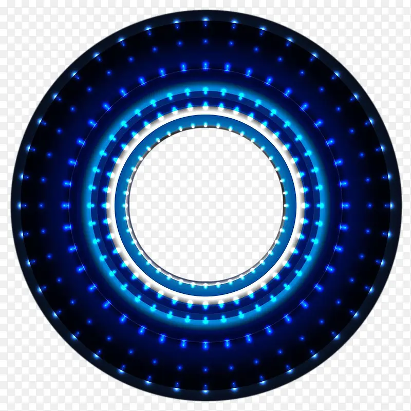 蓝色科技圆环边框素材