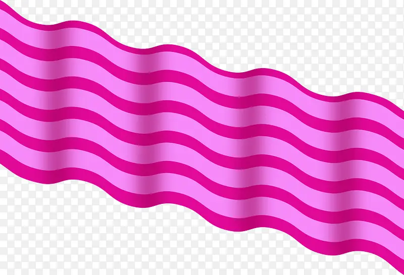 紫红色间条波浪彩带