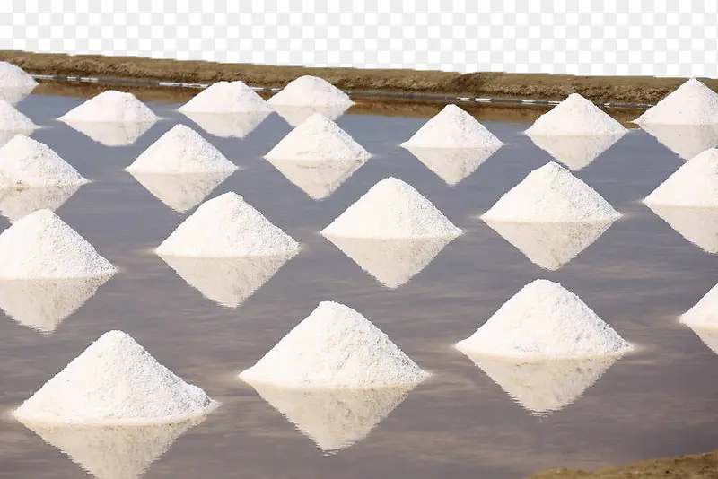 白色海盐堆