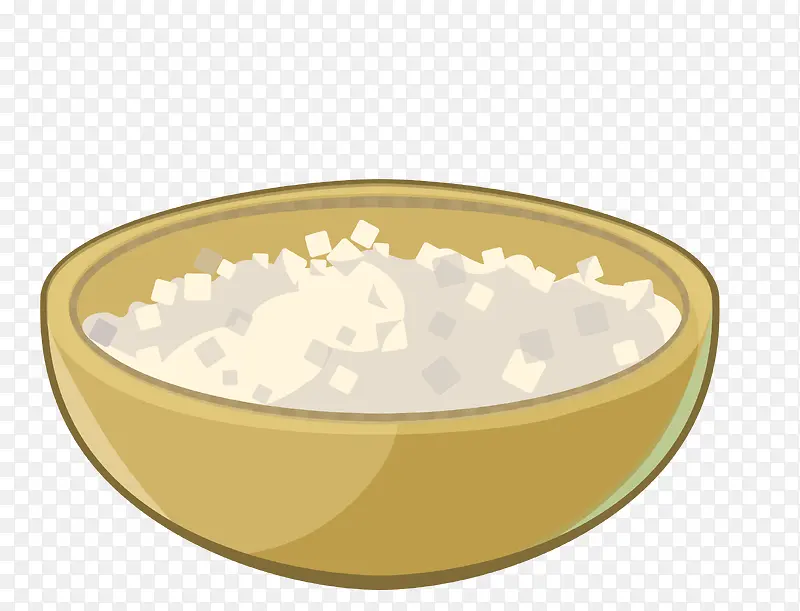 矢量黄色一碗米饭