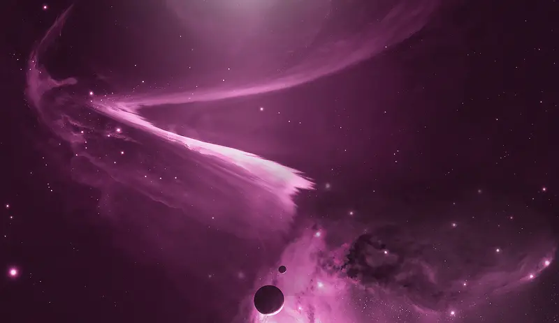 紫色宇宙中的各种星球