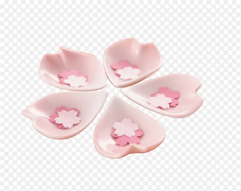 花瓣盘里的樱花洗手皂片
