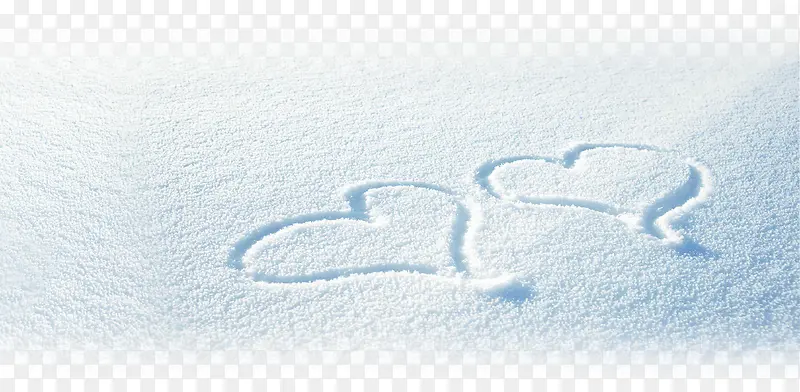 白色雪地上的爱心图案七夕情人节