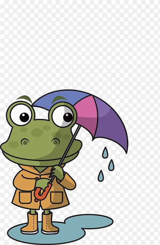 青蛙打雨伞
