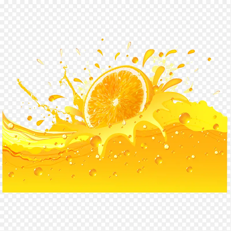 矢量橙汁和橙子