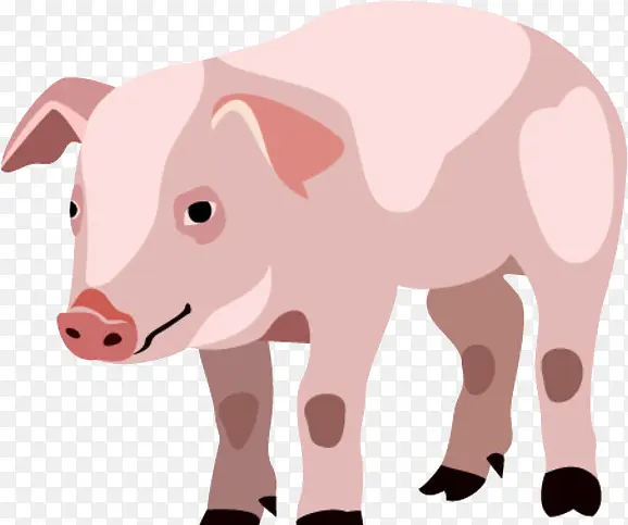 卡通手绘猪剪影动物