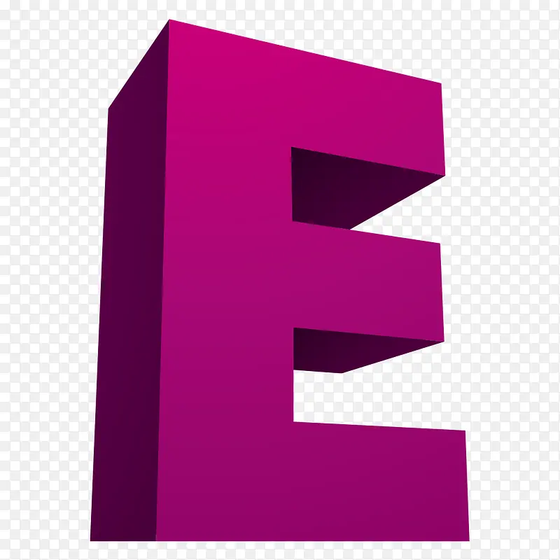 3D英语字母E