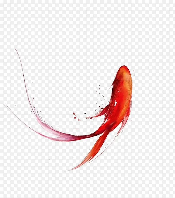 手绘红色观赏鱼