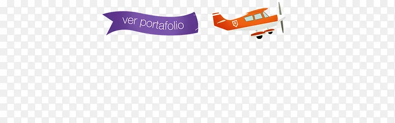 橙色飞机紫色条幅素材