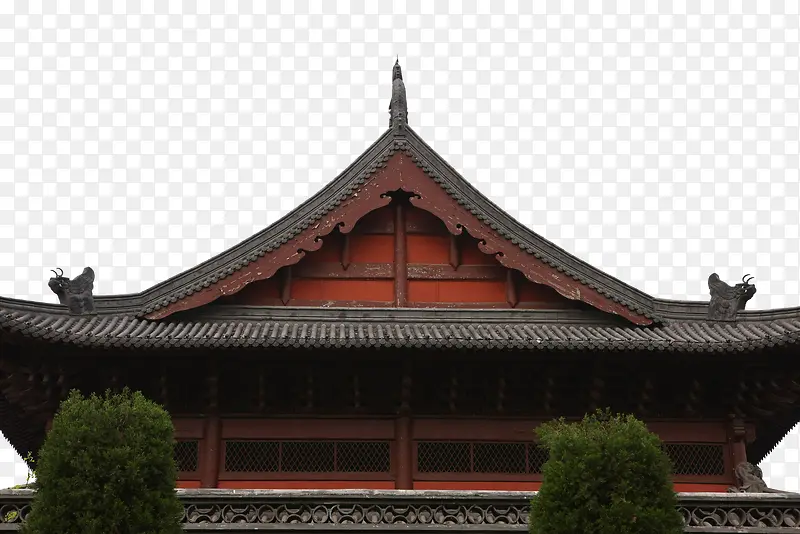 日式尖顶对称屋檐
