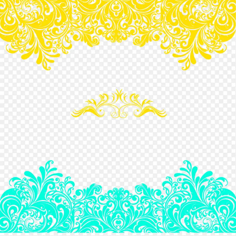 皇家花纹复杂黄色蓝色