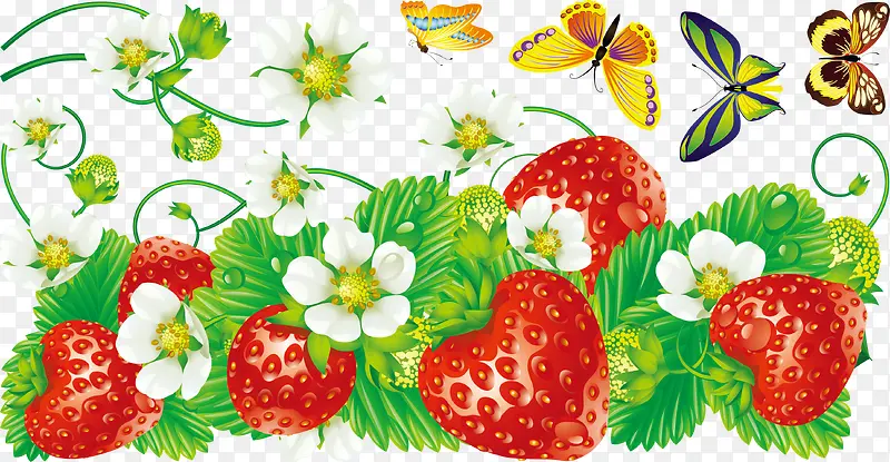 草莓装饰墙贴