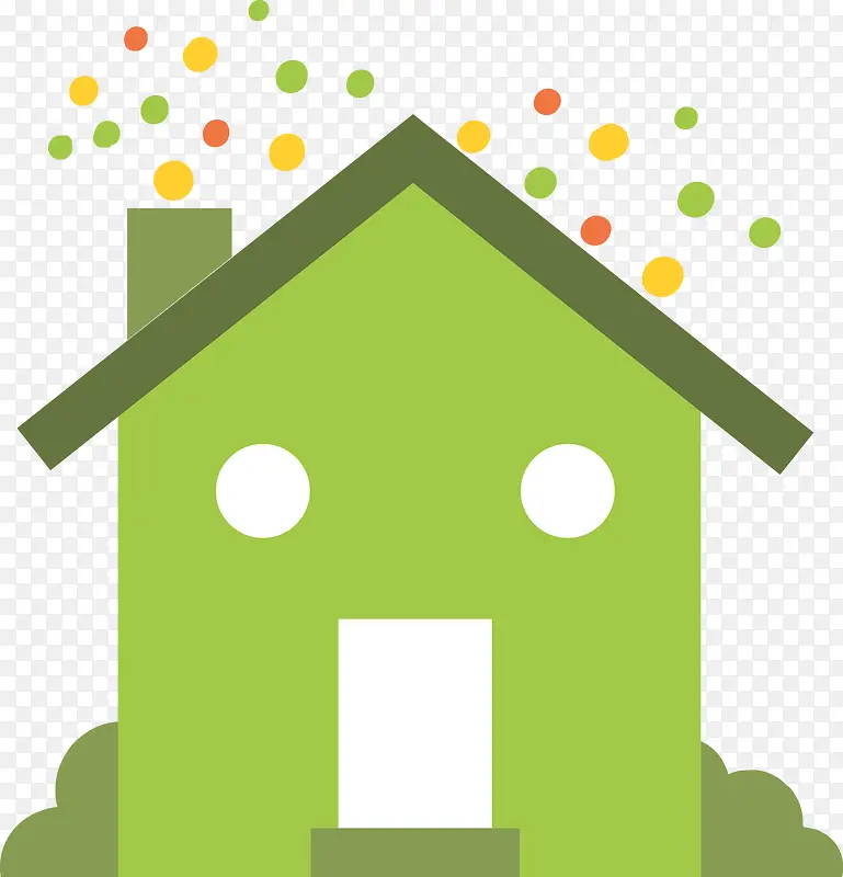 绿色房子矢量素材图