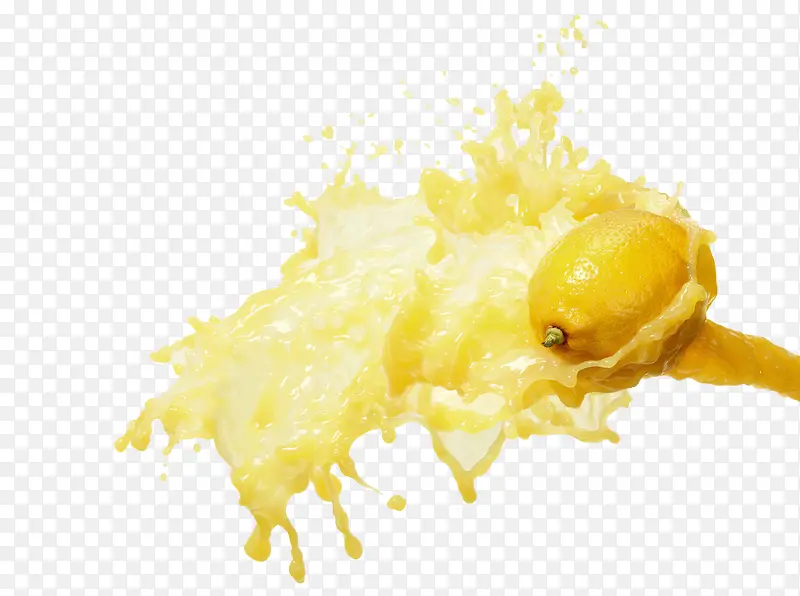 喷溅果汁的柠檬