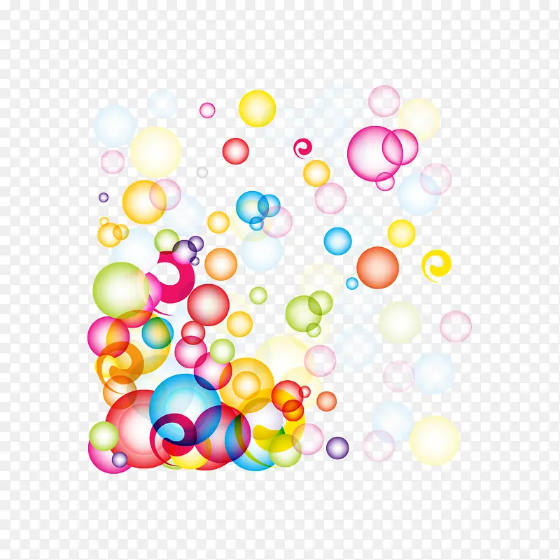 矢量彩色气泡装饰图案