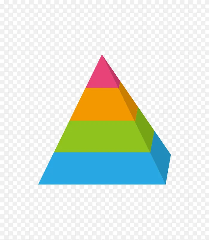 矢量扁平分类标题多色金字塔